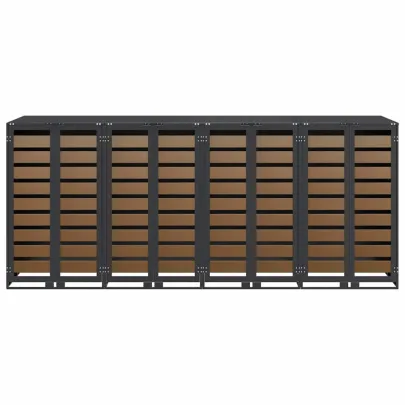 Depozit 3 Pubele Wheelie Antracit | Organizare Gunoi Exterior