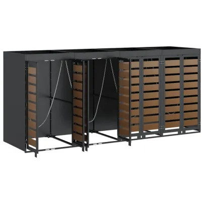 Depozitare Pubele Wheelie Antracit | Organizare Gunoi Exterior