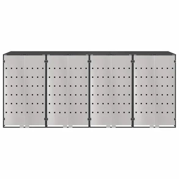 Depozit 3 Pubele Wheelie Antracit | Organizare Gunoi Exterior