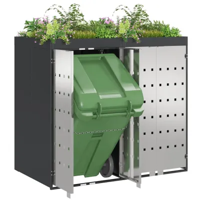 Depozit Pubele Wheelie Antracit | 3 Containere | Exterior