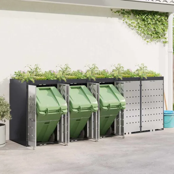 Depozitare Pubele Wheelie Antracit - 3 Containere