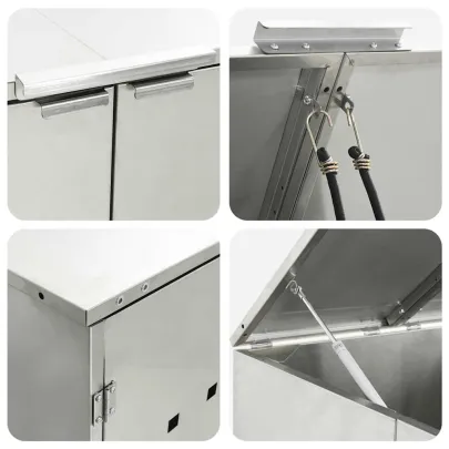 Depozit Pubele Wheelie Argintiu | 3 Containere | Exterior