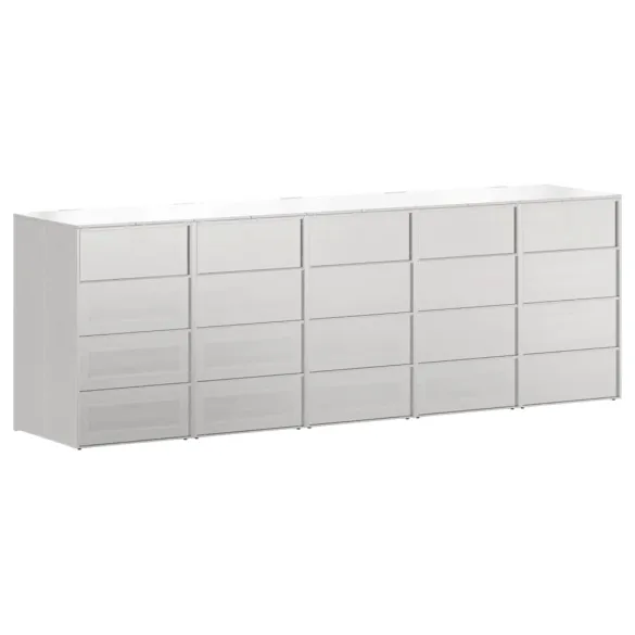 Depozit 3 Pubele Wheelie Argintiu | Organizare Gunoi Exterior