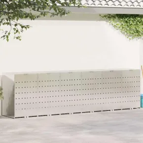 Depozit Pubele Wheelie 3 Compartimente Argintiu