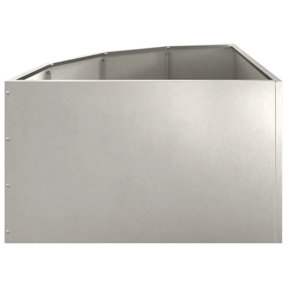 Ghiveci Colț Argintiu Oțel Inoxidabil 60x60x35 cm