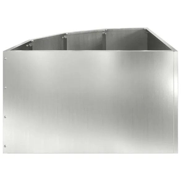 Ghiveci Colț Argintiu Oțel Galvanizat 60x60x35 cm