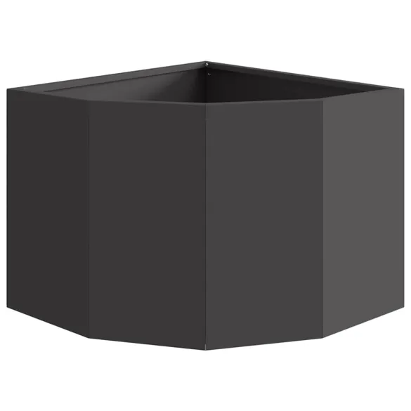 Ghiveci de Colț Negru Oțel 45x45x35 cm | Livrare Gratuită