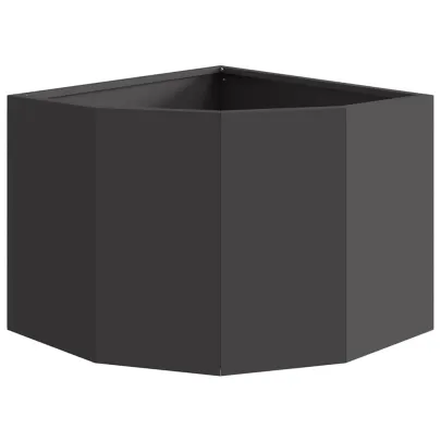 Ghiveci de Colț Negru Oțel 45x45x35 cm | Livrare Gratuită