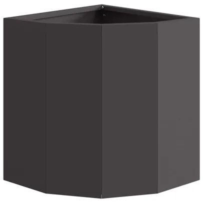 Ghiveci Colț Negru Oțel 30x30x35 cm - Livrare Gratuită