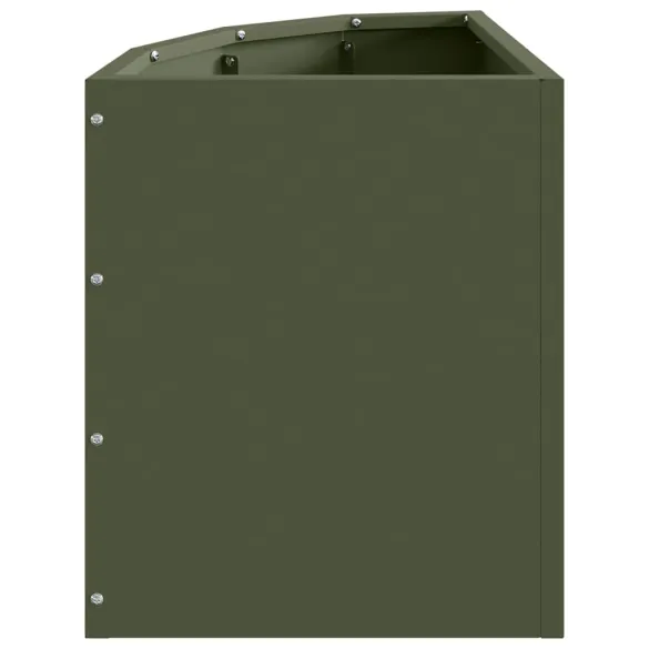 Ghiveci Colț Olivengrønn Oțel 30x30x35 cm - Livrare Gratuită