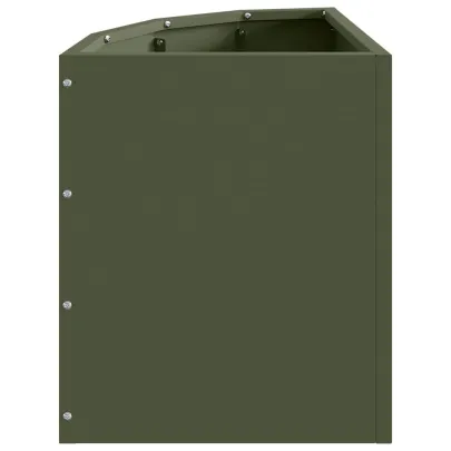 Ghiveci Colț Olivengrønn Oțel 30x30x35 cm - Livrare Gratuită