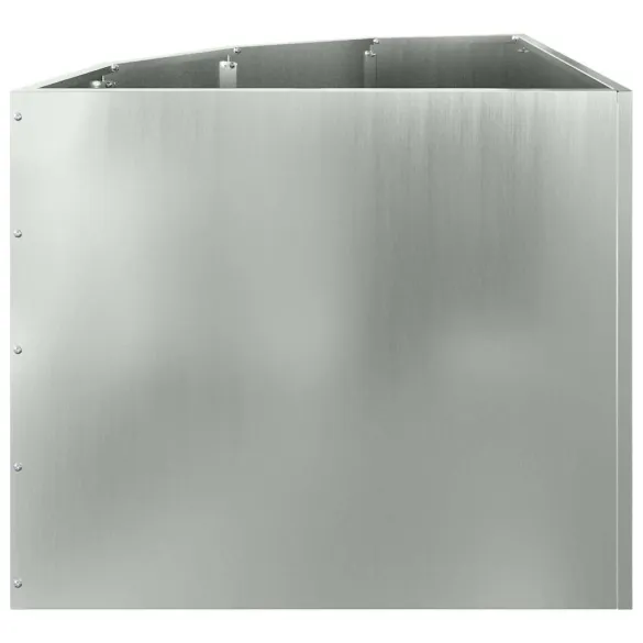 Ghiveci Colț Argintiu Oțel Galvanizat 60x60x50 cm