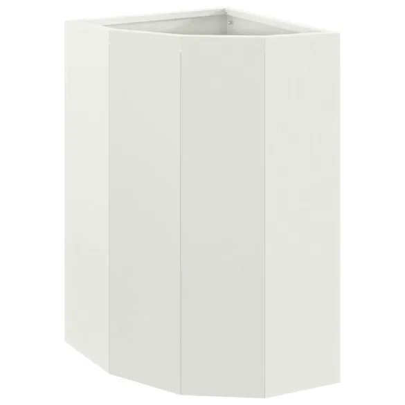 Ghiveci Colț Alb Oțel 30x30x50 cm - Livrare Gratuită