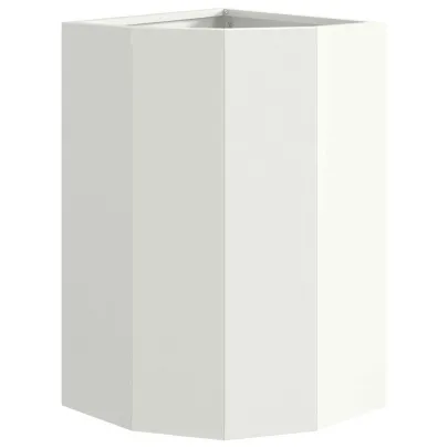 Ghiveci Colț Alb Oțel 30x30x50 cm - Livrare Gratuită