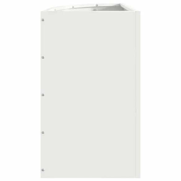 Ghiveci Colț Alb Oțel 30x30x50 cm - Livrare Gratuită