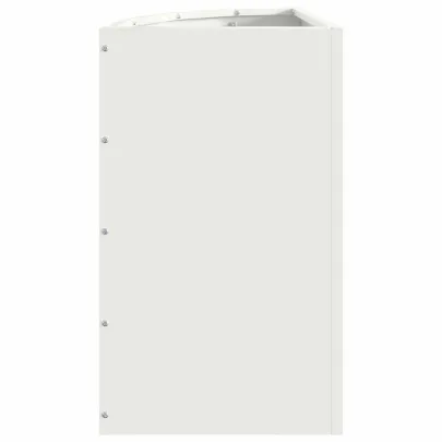 Ghiveci Colț Alb Oțel 30x30x50 cm - Livrare Gratuită