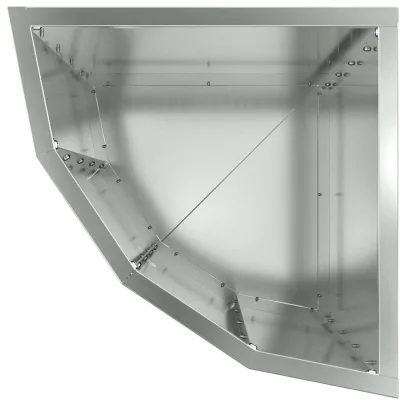 Ghiveci Colț Argintiu Oțel 30x30x50 cm - Livrare Gratuită