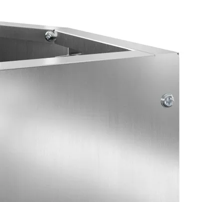 Ghiveci Colț Argintiu Oțel 30x30x50 cm - Livrare Gratuită