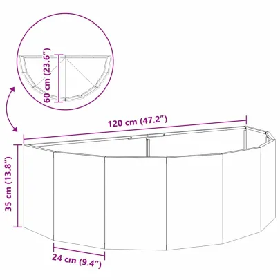 Jardinieră Albă Oțel 120x60x35 cm - Livrare Gratuită