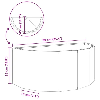 Jardinieră Oțel Galvanizat 90x45x35 cm - Livrare Gratuită