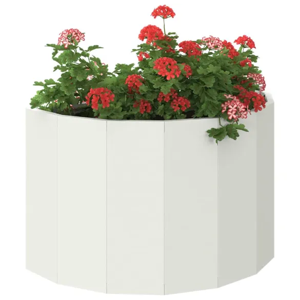 Jardinieră Albă Oțel 60x30x35 cm - Livrare Gratuită