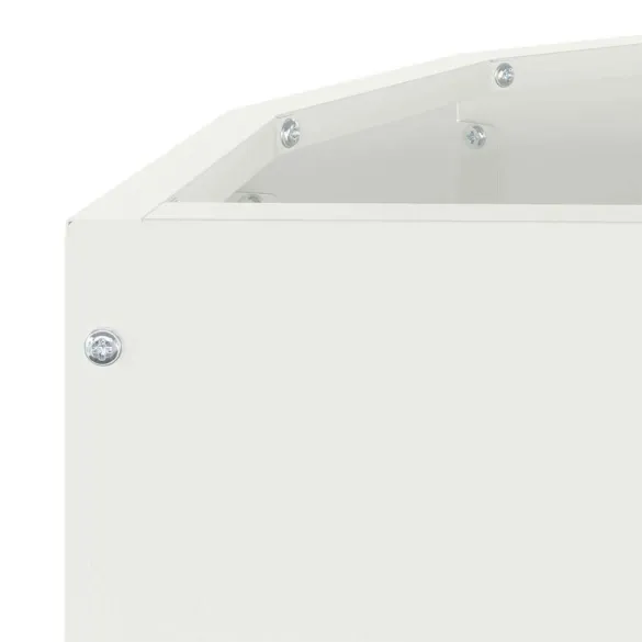 Jardinieră Albă Oțel 60x30x35 cm - Livrare Gratuită