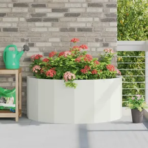 Jardinieră Albă Oțel 120x60x50 cm - Livrare Gratuită