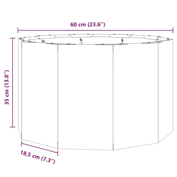 Jardinieră Antracit Oțel 60x60x35 cm - Livrare Gratuită