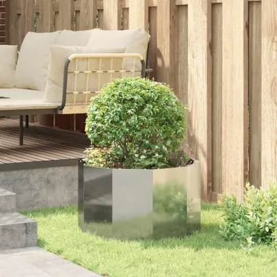 Jardinieră Argintiu Oțel Galvanizat 60x60x35 cm