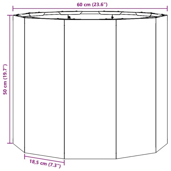 Jardinieră Antracit Oțel 60x60x50 cm - Livrare Gratuită