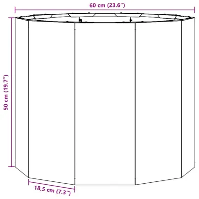 Jardinieră Antracit Oțel 60x60x50 cm - Livrare Gratuită