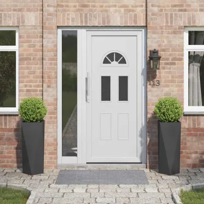 Jardinieră 2 bucăți Negru Oțel 30x30x75 cm | Livrare Gratuită