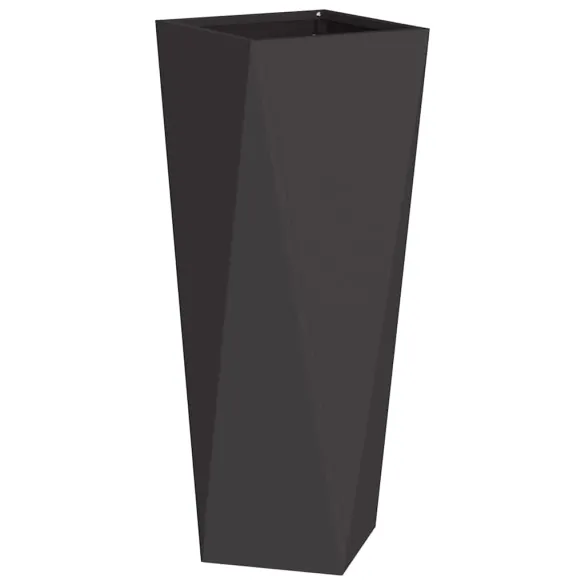 Jardinieră 2 bucăți Negru Oțel 30x30x75 cm | Livrare Gratuită