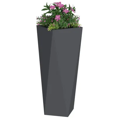 Jardinieră 2 pcs Antracit Oțel 30x30x75 cm