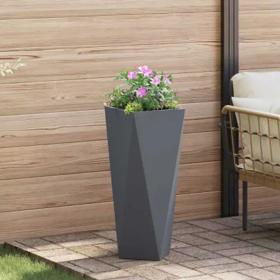 Jardinieră 2 pcs Antracit Oțel 30x30x75 cm