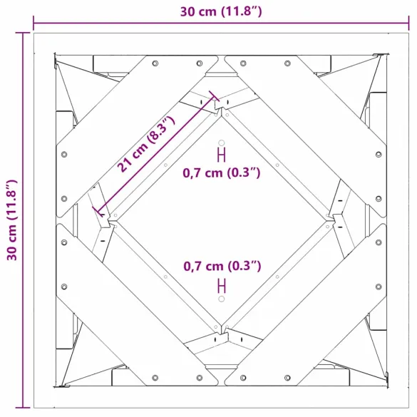 Jardinieră 2 pcs Antracit Oțel 30x30x75 cm