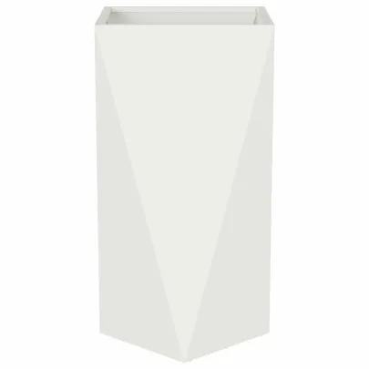 Jardinieră Albă Oțel 40x40x75 cm - Livrare Gratuită