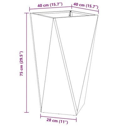 Jardinieră Albă Oțel 40x40x75 cm - Livrare Gratuită