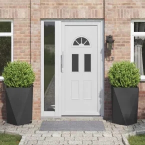 Jardinieră 2 Bucăți Oțel Negru | Livrare Gratuită