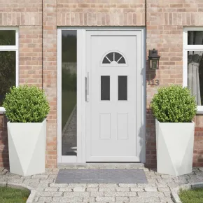 Jardinieră Albă 2 Bucăți Oțel | 50x50x75 cm | Livrare Gratuită