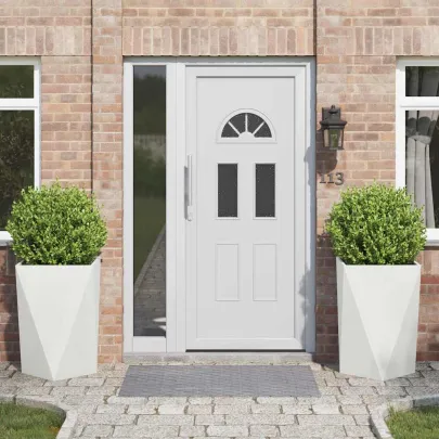 Jardinieră Albă 2 Bucăți Oțel | 50x50x75 cm | Livrare Gratuită