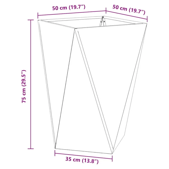 Jardinieră 2 pcs Argintiu Oțel Inoxidabil 50x50x75 cm