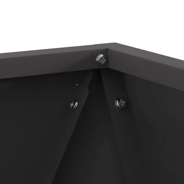 Jardinieră 2 bucăți Negru Oțel 30x30x30 cm - Decor Grădină