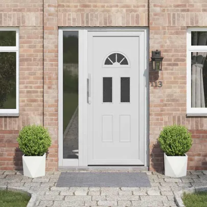 Jardinieră Albă Oțel 30x30x30 cm | 2 Bucăți Set Grădină