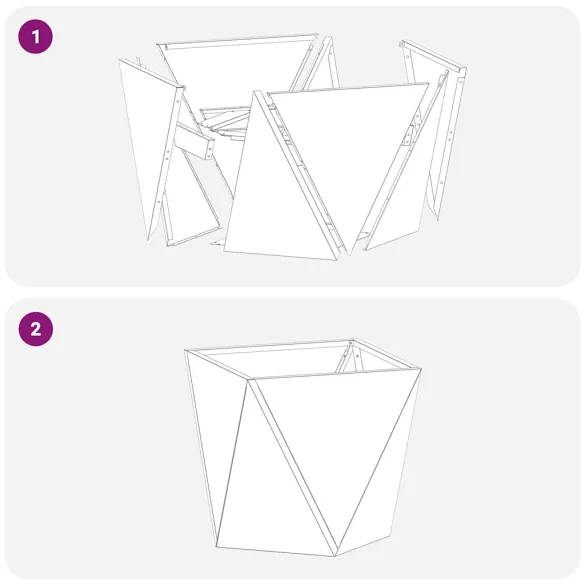 Jardinieră Albă Oțel 30x30x30 cm | 2 Bucăți Set Grădină