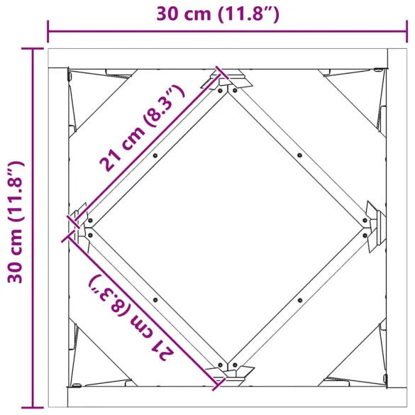 Jardinieră Oțel Galvanizat 30x30x30 cm - Set 2 Piese