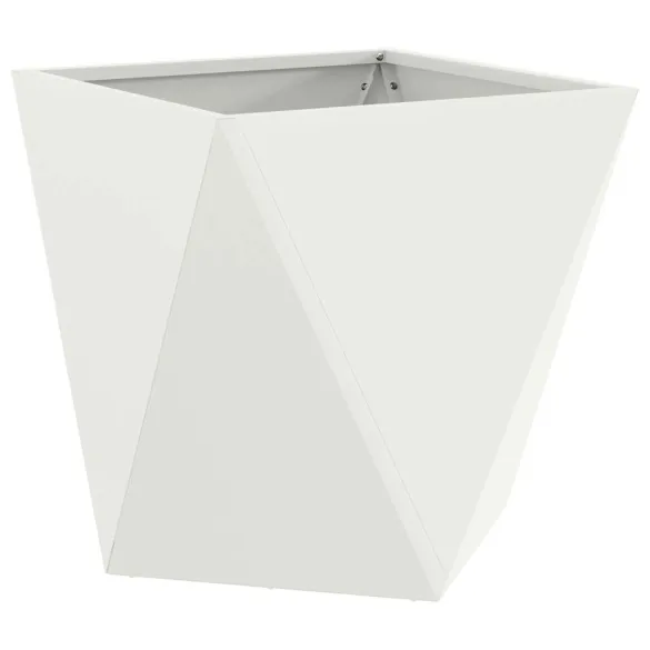 Jardinieră Albă 2 Bucăți Oțel 40x40x40 cm | Decor Grădină