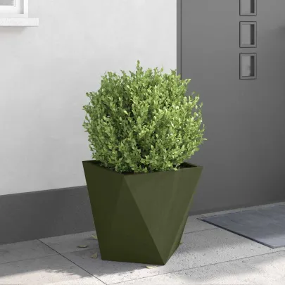 Jardinieră 2 bucăți Verde măsliniu 40 cm Oțel