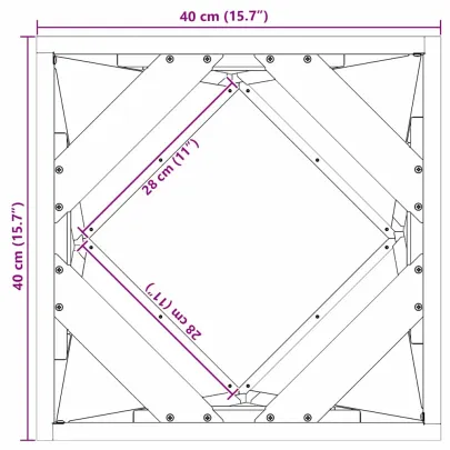 Jardinieră Oțel Galvanizat 40x40x40 cm - Set 2 Piese