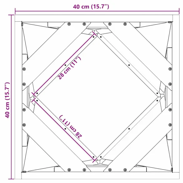 Jardinieră Ruginită 2 bucăți 40x40x40 cm | Oțel Rezistent
